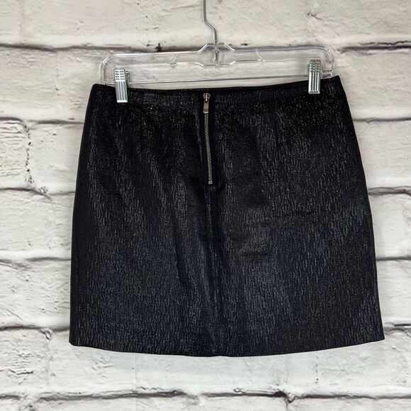 J. Crew Women's Black Metallic Mini Skirt Size 2 Short - Picture 5 of 7